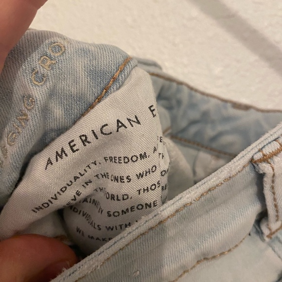American Eagle Next Level Stretch light blue torn Jeans Jegging Womens 0 regular - Picture 6 of 10